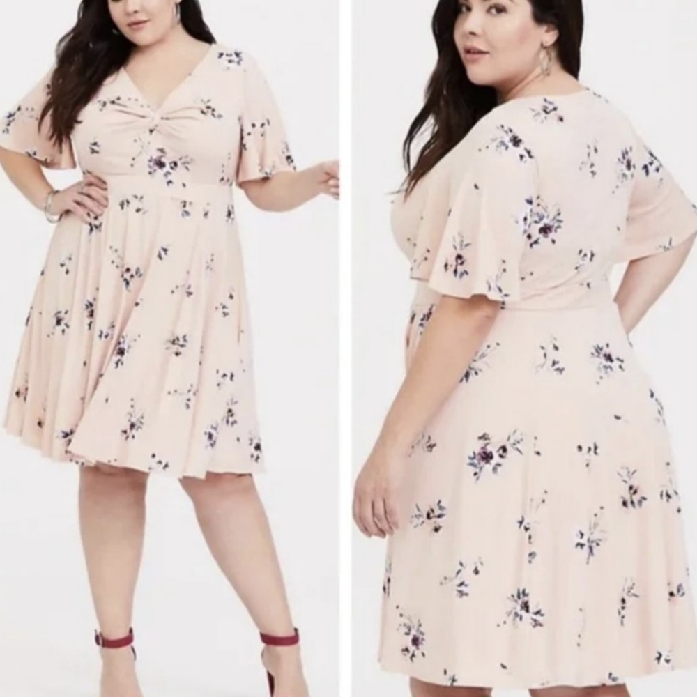 Torrid Blush Floral Dress